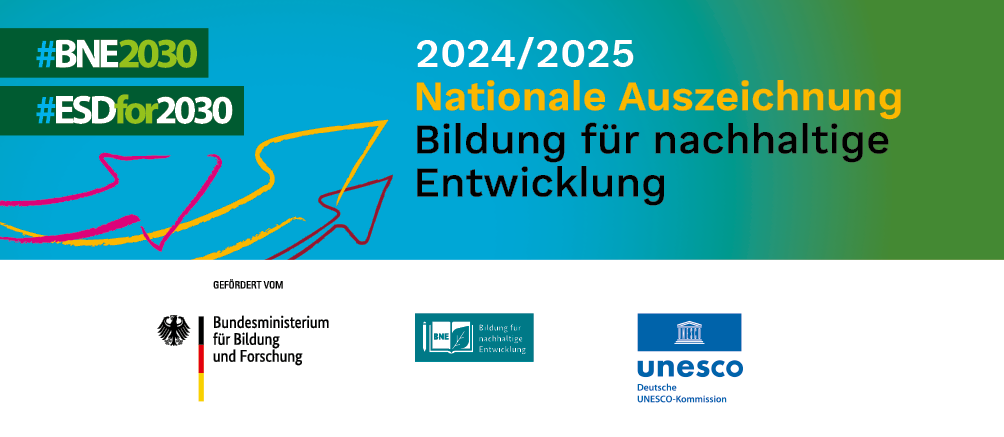 Bild zeigt Logo zur Auszeichnung des BNE, Bildung nachhaltige Entwicklung 2016.